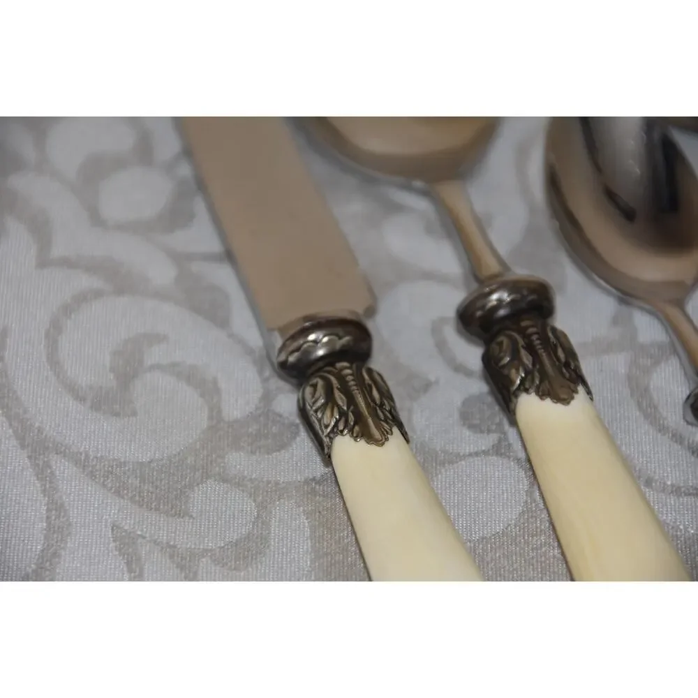 David Orgell 5pc Pearl Handle Stainless Steel Flatware & Cutlery